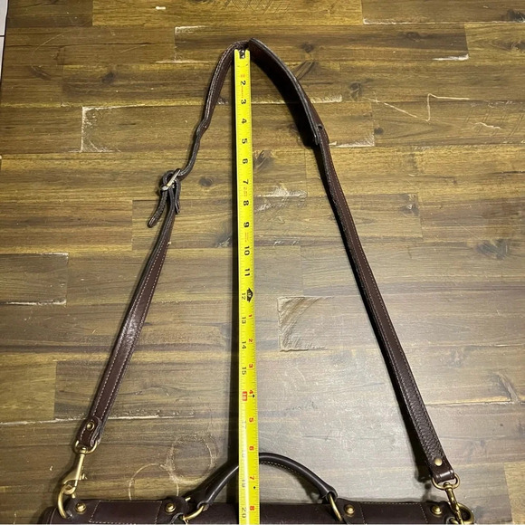 Jack Georges Brown Leather Turn Lock Briefcase Shoulder Bag Messenger - Picture 13 of 16